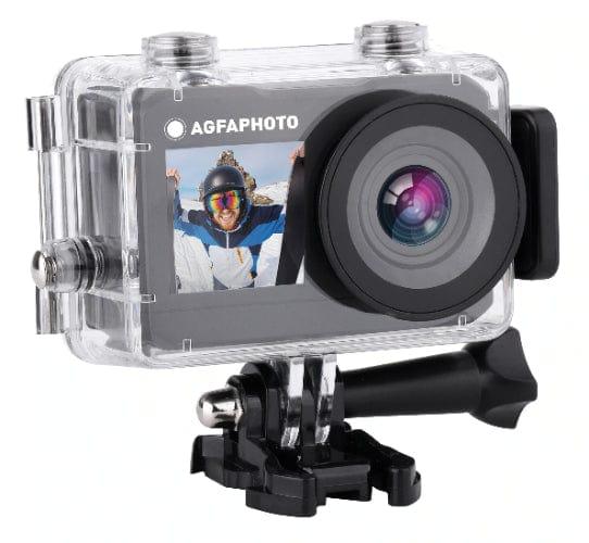 Agfaphoto Realimove AC7000 Digital True 2.7K Video 30FPS Action Camera with 120° Angle Shooting/ Dual Screen 2” + 1.3”/ Wifi and 10 Accessories Kit for Various Mounting Options in Black in Brand New condition